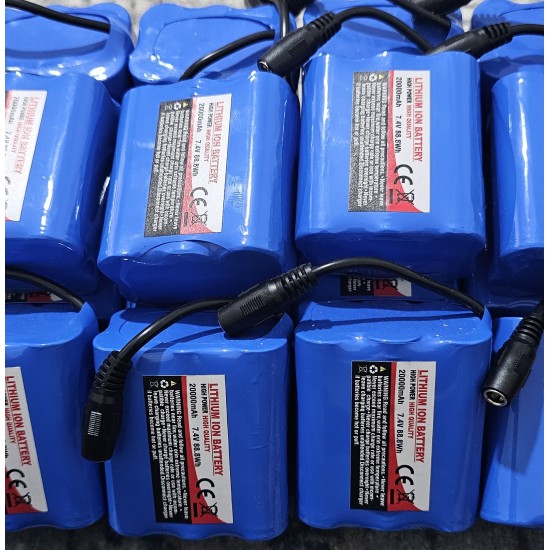 20.000mAH PİL 7.4V 8.4V BÜYÜK PİL 16 KONUM TEKNERE UYUMLU YÜKSEK KALİTELİ PİL